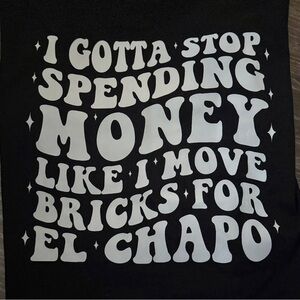 Unisex Black Graphic Tee with Bold White Text